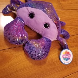 NANCO Purple Plush Stuffed Crab Toy NEW
